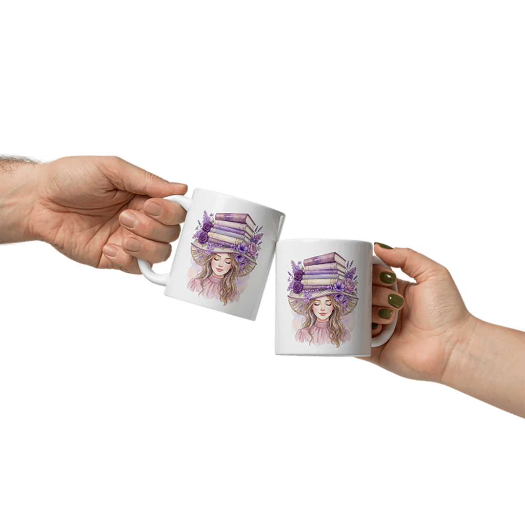 "Her Hat Is Made of Books" Mug-11 oz