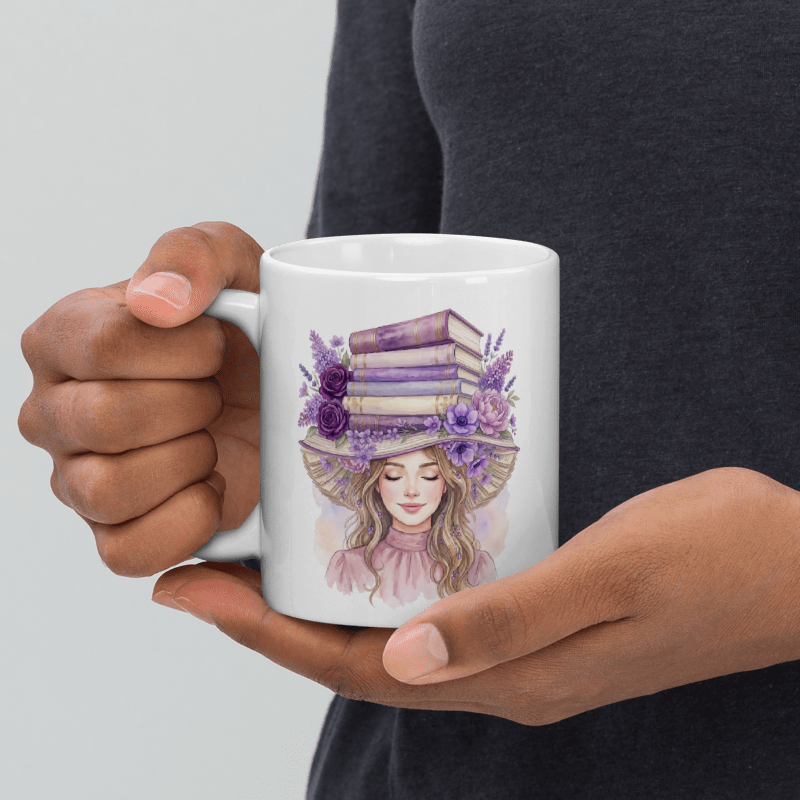 "Her Hat Is Made of Books" Mug-11 oz