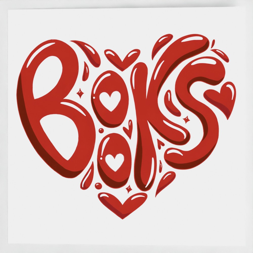 "Books are Love" Heart Greeting Card